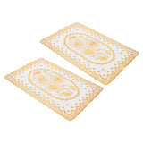 2PCS 30cmx45cm PVC Table Mat Gold Placemats Cup Coaster Pad Kitchen Wedding DecorationStyle 1