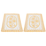 2PCS 30cmx45cm PVC Table Mat Gold Placemats Cup Coaster Pad Kitchen Wedding DecorationStyle 1