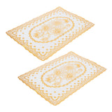 2PCS 30cmx45cm PVC Table Mat Gold Placemats Cup Coaster Pad Kitchen Wedding DecorationStyle 1