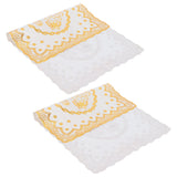 2PCS 30cmx45cm PVC Table Mat Gold Placemats Cup Coaster Pad Kitchen Wedding DecorationStyle 1