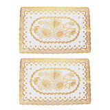 2PCS 30cmx45cm PVC Table Mat Gold Placemats Cup Coaster Pad Kitchen Wedding DecorationStyle 1