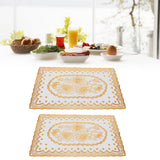 2PCS 30cmx45cm PVC Table Mat Gold Placemats Cup Coaster Pad Kitchen Wedding DecorationStyle 1 - Extra Image