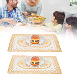 2PCS 30cmx45cm PVC Table Mat Gold Placemats Cup Coaster Pad Kitchen Wedding DecorationStyle 1 - Extra Image
