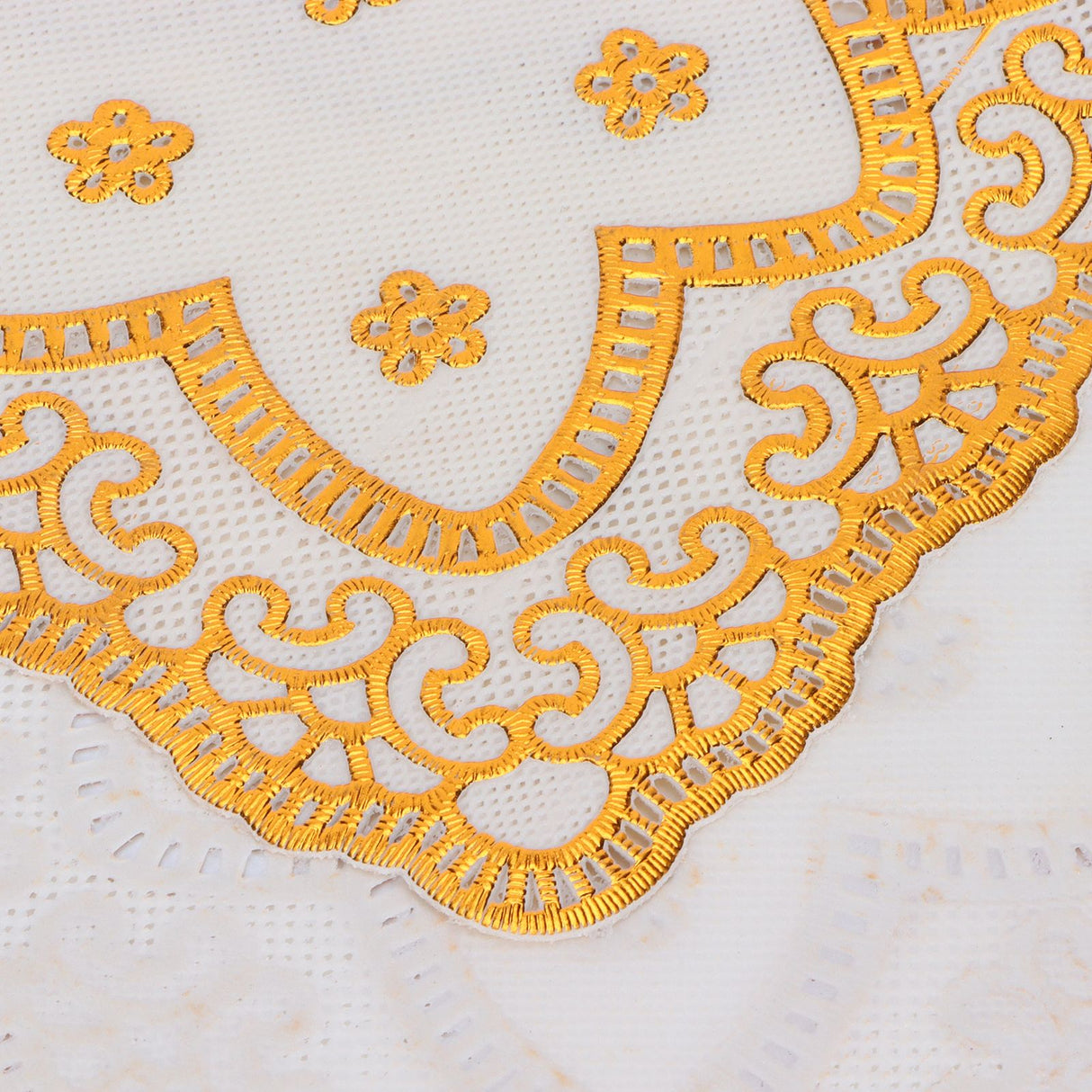 2PCS 30cmx45cm PVC Table Mat Gold Placemats Cup Coaster Pad Kitchen Wedding DecorationStyle 1
