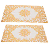 2PCS 30cmx45cm PVC Table Mat Gold Placemats Cup Coaster Pad Kitchen Wedding DecorationStyle 2