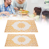 2PCS 30cmx45cm PVC Table Mat Gold Placemats Cup Coaster Pad Kitchen Wedding DecorationStyle 2 - Extra Image