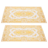 2PCS 30cmx45cm PVC Table Mat Gold Placemats Cup Coaster Pad Kitchen Wedding DecorationStyle 3