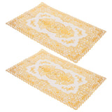 2PCS 30cmx45cm PVC Table Mat Gold Placemats Cup Coaster Pad Kitchen Wedding DecorationStyle 3 - Front View
