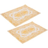 2PCS 30cmx45cm PVC Table Mat Gold Placemats Cup Coaster Pad Kitchen Wedding DecorationStyle 3 - Top-Down View