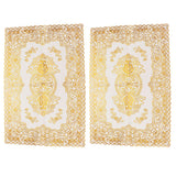 2PCS 30cmx45cm PVC Table Mat Gold Placemats Cup Coaster Pad Kitchen Wedding DecorationStyle 3 - 45-Degree Angle