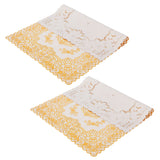 2PCS 30cmx45cm PVC Table Mat Gold Placemats Cup Coaster Pad Kitchen Wedding DecorationStyle 3 - Rear View