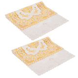 2PCS 30cmx45cm PVC Table Mat Gold Placemats Cup Coaster Pad Kitchen Wedding DecorationStyle 3 - Close-Up Angle
