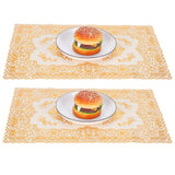 2PCS 30cmx45cm PVC Table Mat Gold Placemats Cup Coaster Pad Kitchen Wedding DecorationStyle 3 - Low Angle