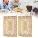 2PCS 30cmx45cm PVC Table Mat Gold Placemats Cup Coaster Pad Kitchen Wedding DecorationStyle 3