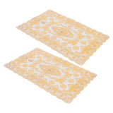 2PCS 30cmx45cm PVC Table Mat Gold Placemats Cup Coaster Pad Kitchen Wedding DecorationStyle 4