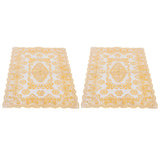 2PCS 30cmx45cm PVC Table Mat Gold Placemats Cup Coaster Pad Kitchen Wedding DecorationStyle 4 - Side View