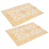 2PCS 30cmx45cm PVC Table Mat Gold Placemats Cup Coaster Pad Kitchen Wedding DecorationStyle 4