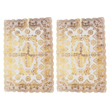 2PCS 30cmx45cm PVC Table Mat Gold Placemats Cup Coaster Pad Kitchen Wedding DecorationStyle 4 - 45-Degree Angle