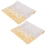 2PCS 30cmx45cm PVC Table Mat Gold Placemats Cup Coaster Pad Kitchen Wedding DecorationStyle 4 - Rear View