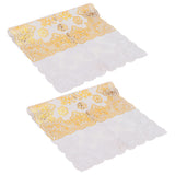 2PCS 30cmx45cm PVC Table Mat Gold Placemats Cup Coaster Pad Kitchen Wedding DecorationStyle 4 - Close-Up Angle