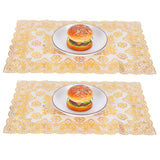 2PCS 30cmx45cm PVC Table Mat Gold Placemats Cup Coaster Pad Kitchen Wedding DecorationStyle 4