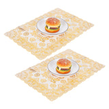2PCS 30cmx45cm PVC Table Mat Gold Placemats Cup Coaster Pad Kitchen Wedding DecorationStyle 4 - Extra Image