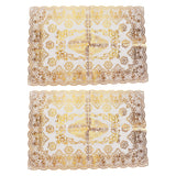 2PCS 30cmx45cm PVC Table Mat Gold Placemats Cup Coaster Pad Kitchen Wedding DecorationStyle 4 - Extra Image