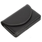 Business Name Card Case PU Leather Holder Organizer Gifts for Traveling BusinessBlack 033# - Front View