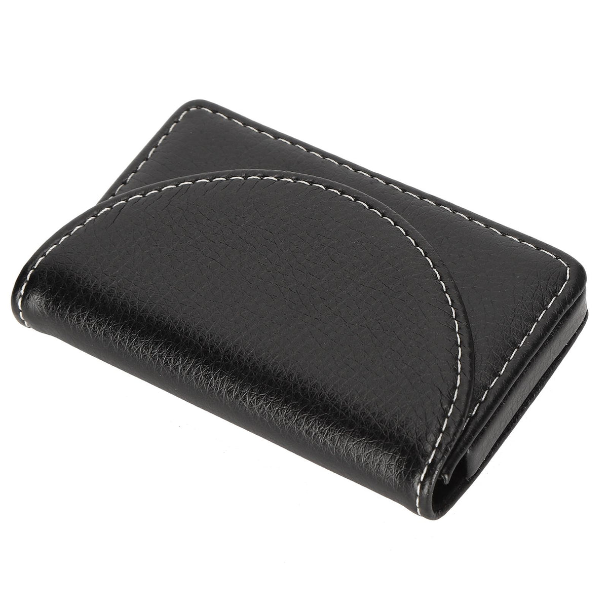 Business Name Card Case PU Leather Holder Organizer Gifts for Traveling BusinessBlack 033#
