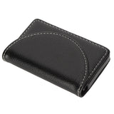 Business Name Card Case PU Leather Holder Organizer Gifts for Traveling BusinessBlack 033# - Top-Down View