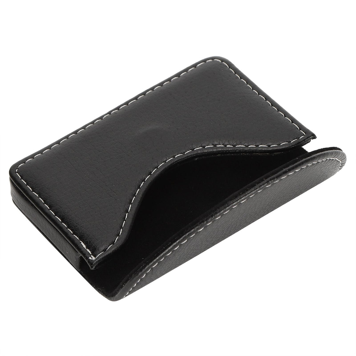 Business Name Card Case PU Leather Holder Organizer Gifts for Traveling BusinessBlack 033#