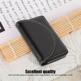 Business Name Card Case PU Leather Holder Organizer Gifts for Traveling BusinessBlack 033#