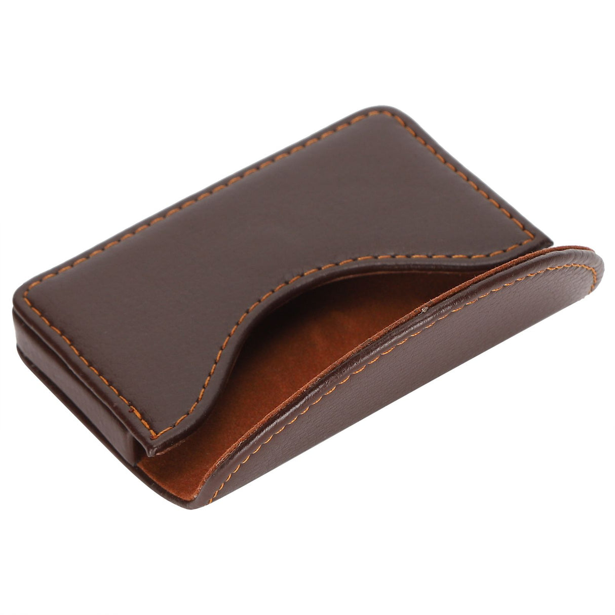 Business Name Card Case PU Leather Holder Organizer Gifts for Traveling BusinessCoffee 033#