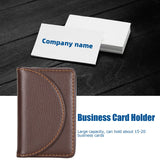 Business Name Card Case PU Leather Holder Organizer Gifts for Traveling BusinessCoffee 033#