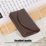 Business Name Card Case PU Leather Holder Organizer Gifts for Traveling BusinessCoffee 033#