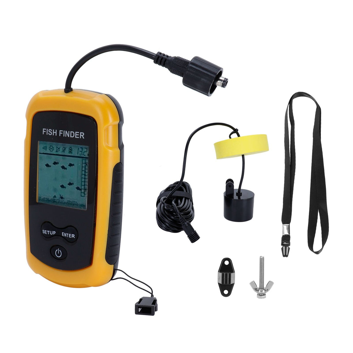 Portable Sonar Fish Finder HandHeld Depth Finder Alarm Sensor Detector Fishing Accessory