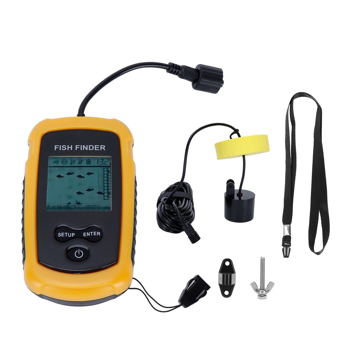 Portable Sonar Fish Finder HandHeld Depth Finder Alarm Sensor Detector Fishing Accessory