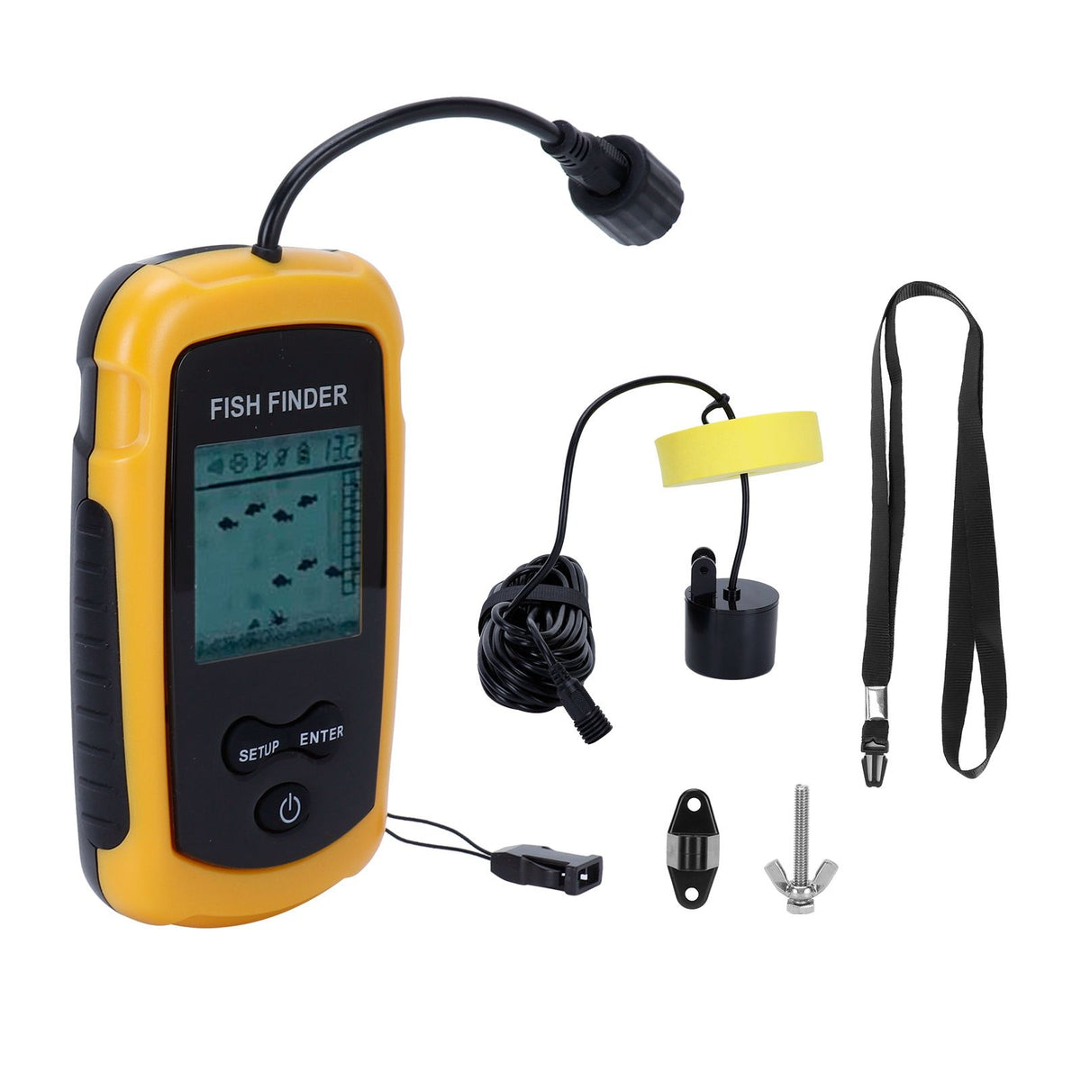 Portable Sonar Fish Finder HandHeld Depth Finder Alarm Sensor Detector Fishing Accessory