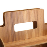 Wood Desktop Organizer Innovative Cosmetics Stationery Storage Rack for Home OfficeCherry Wood Color - Extra Image
