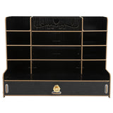 Wooden Storage Box Innovative Desktop Pen Holder Container Stationery Rack OrganizerBlack