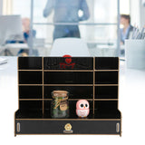 Wooden Storage Box Innovative Desktop Pen Holder Container Stationery Rack OrganizerBlack - Extra Image