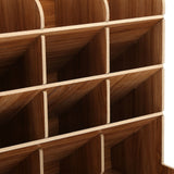 Wood Desktop Bookshelf Multi Function Pen Holder Stationery Box for Home Office Use(Cherry Wood Color ) - Extra Image