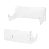 2Pcs Wall Shelf Skateboard Hanger Display Storage Rack Snowboard Organizer SuppliesTransparent - Top-Down View