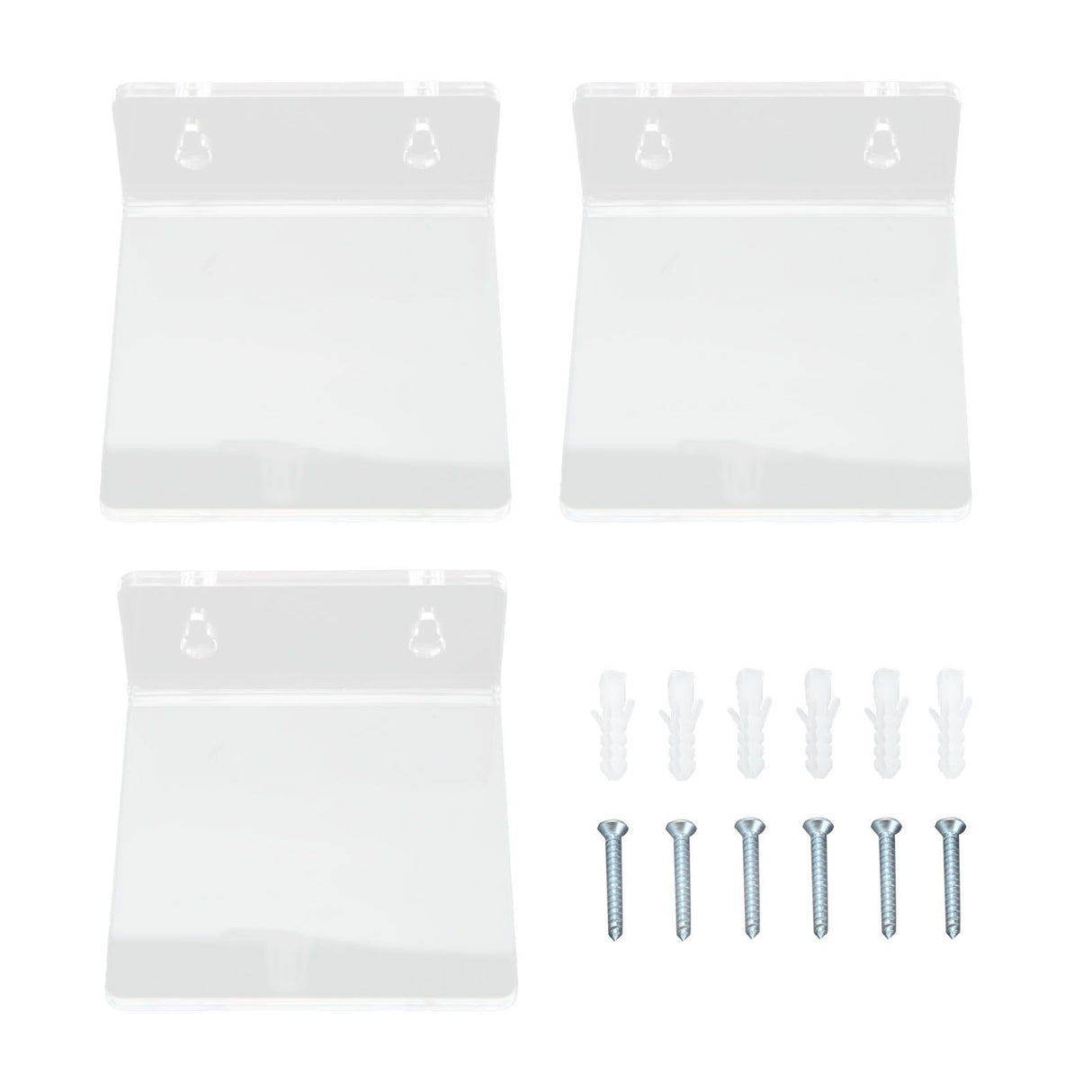 3PCS Clear Acrylic Display Rack Wall Mounted Floating Shelf for Home Toys Potted Plant Doll