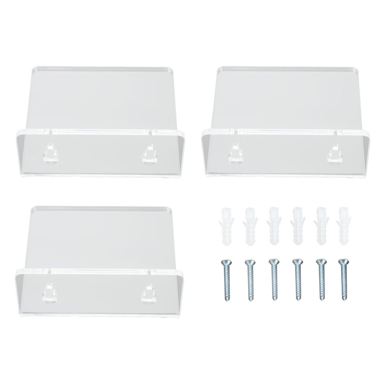 3PCS Clear Acrylic Display Rack Wall Mounted Floating Shelf for Home Toys Potted Plant Doll