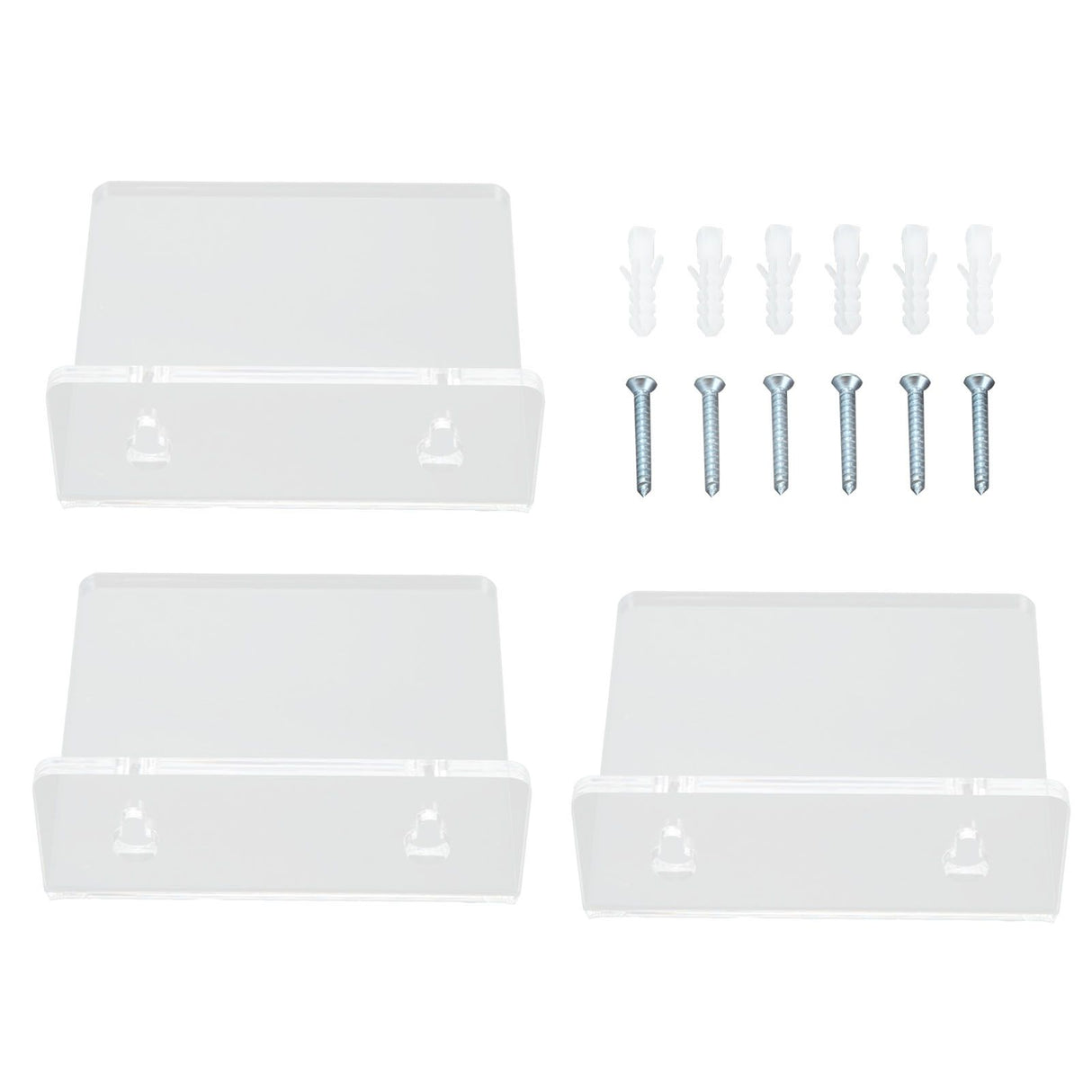 3PCS Clear Acrylic Display Rack Wall Mounted Floating Shelf for Home Toys Potted Plant Doll