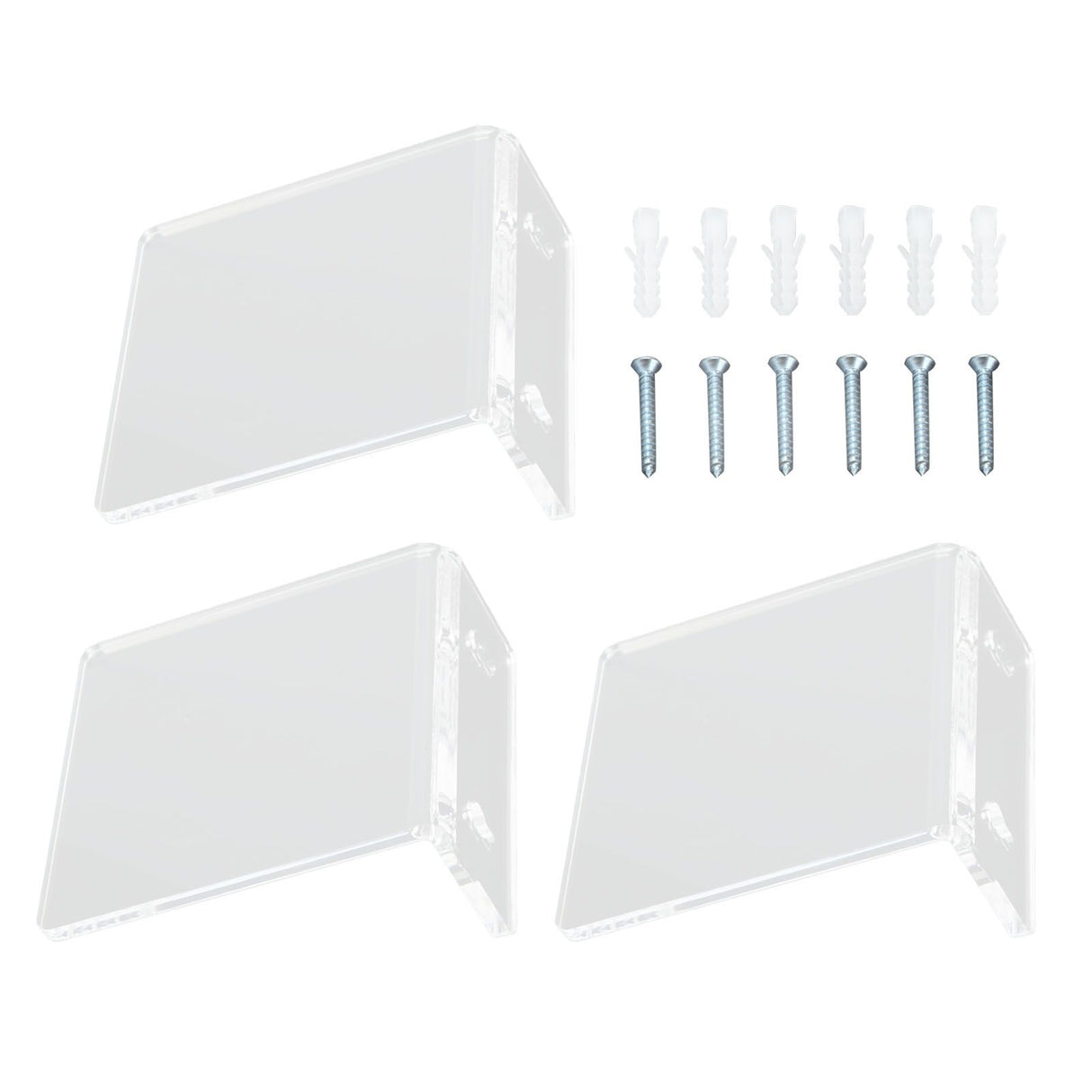 3PCS Clear Acrylic Display Rack Wall Mounted Floating Shelf for Home Toys Potted Plant Doll