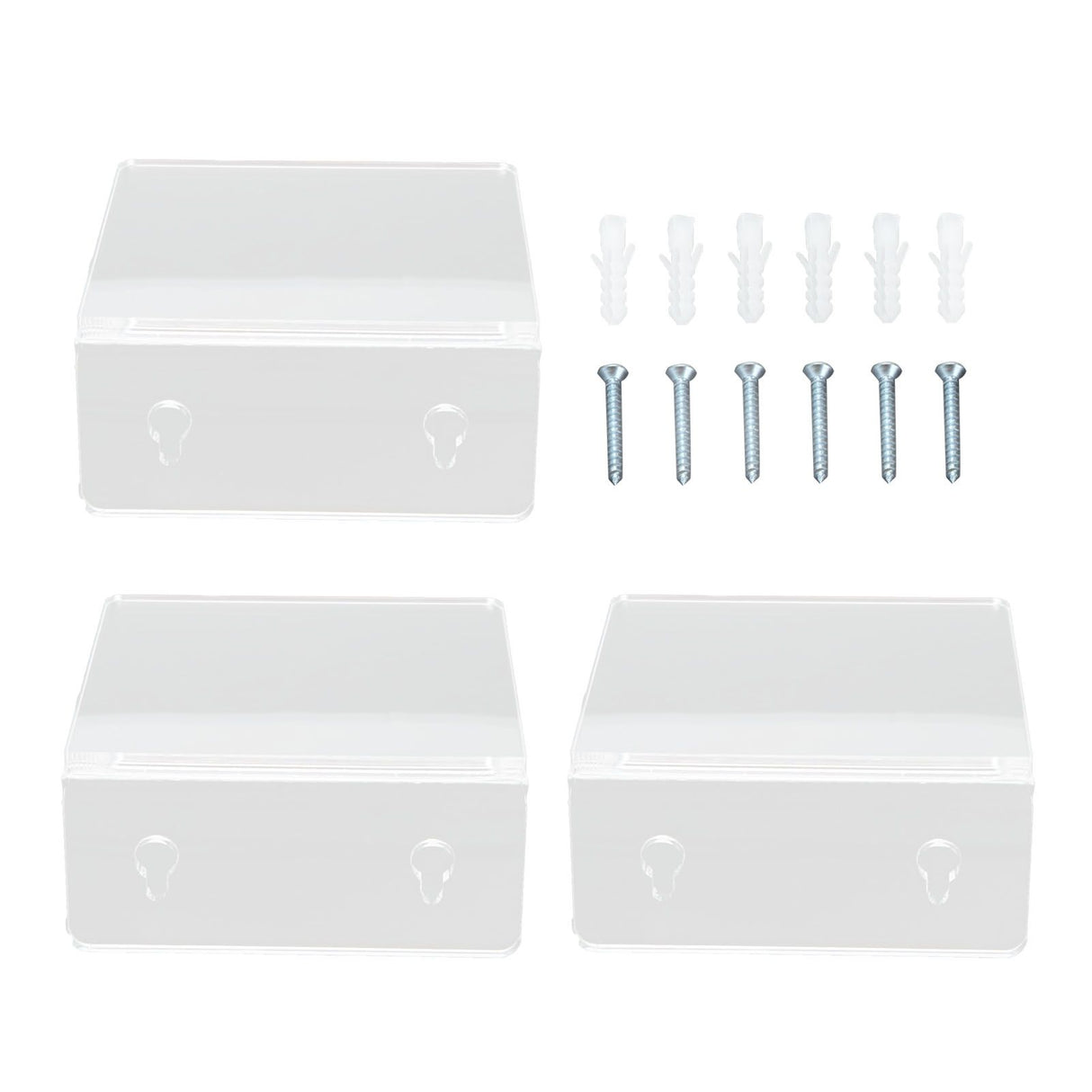 3PCS Clear Acrylic Display Rack Wall Mounted Floating Shelf for Home Toys Potted Plant Doll