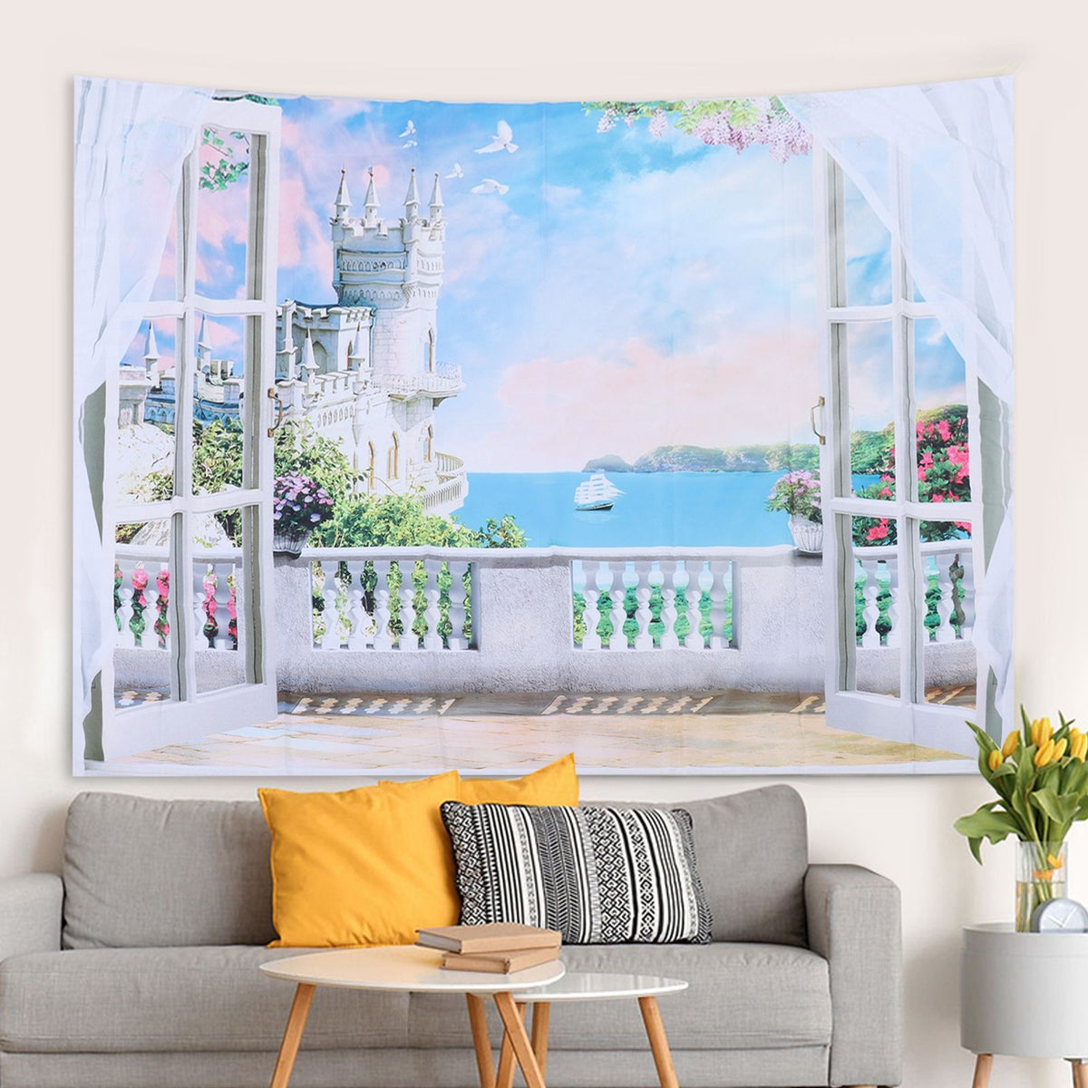 Wall Hanging Home Decorative Tapestry Beach Towel Picnic Blanket Carpet Wall Decor150x150cm