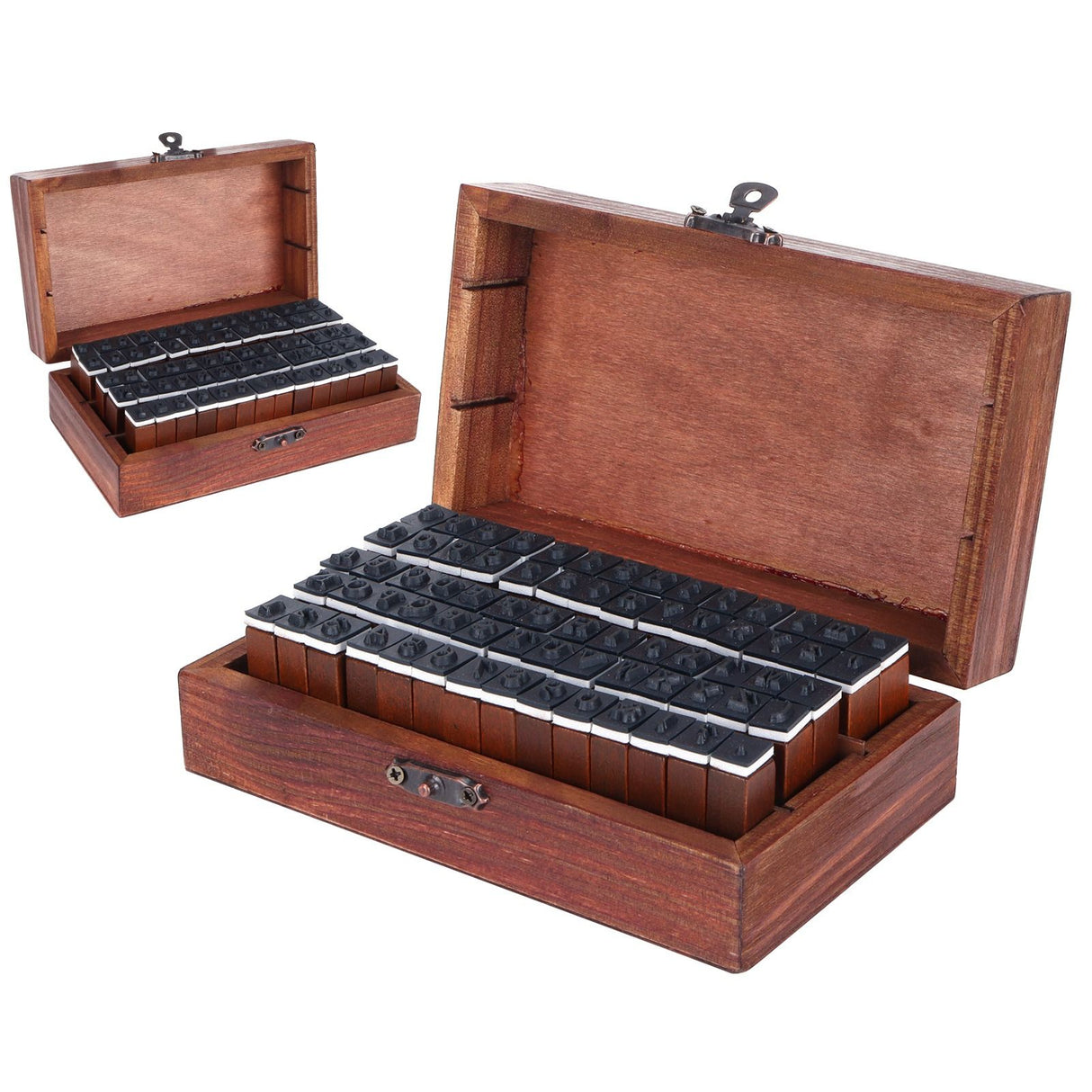 70Pcs/Set Stamps Kit Vintage Wood Alphabet Letter Number Stampers for DIY Scrapbook